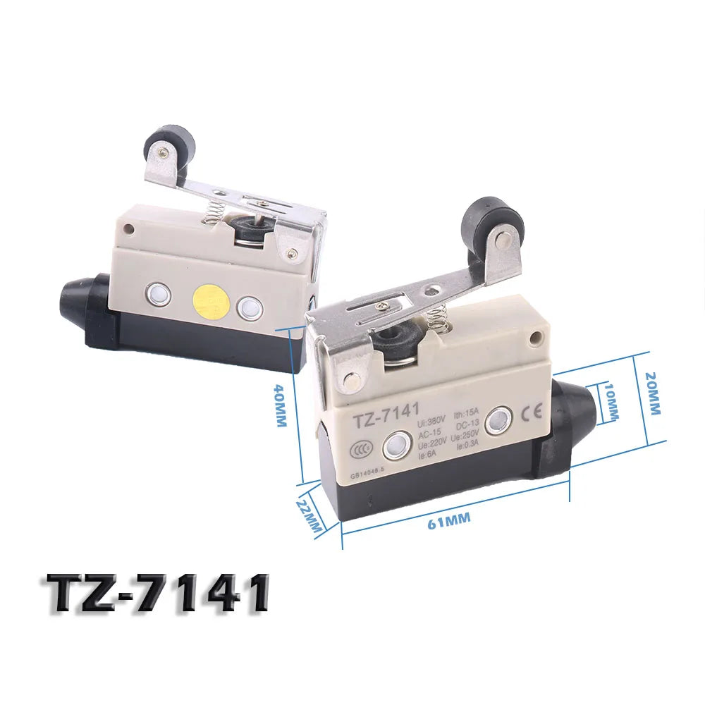 15A 250VAC TZ-7110 TZ-7141 TZ-7311 TZ-7312  Waterproof Micro Switch Travel Limit Switch Straight 90 degree Roller Lever