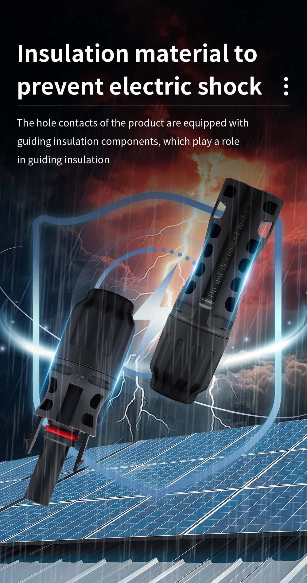TOMZN 2 Sets of PV Solar Connectors 1000V 1500V 32A 45A Panel Branch PV Photovoltaic Wire/Board Terminal Box Inverter IP67 10LOT