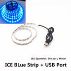 USB LED Strips SMD3528 Light 5V Adapter String Christmas Desk Decor Lamp Tape For TV Background Lighting 5V 50CM 1M 2M 3M 4M 5M