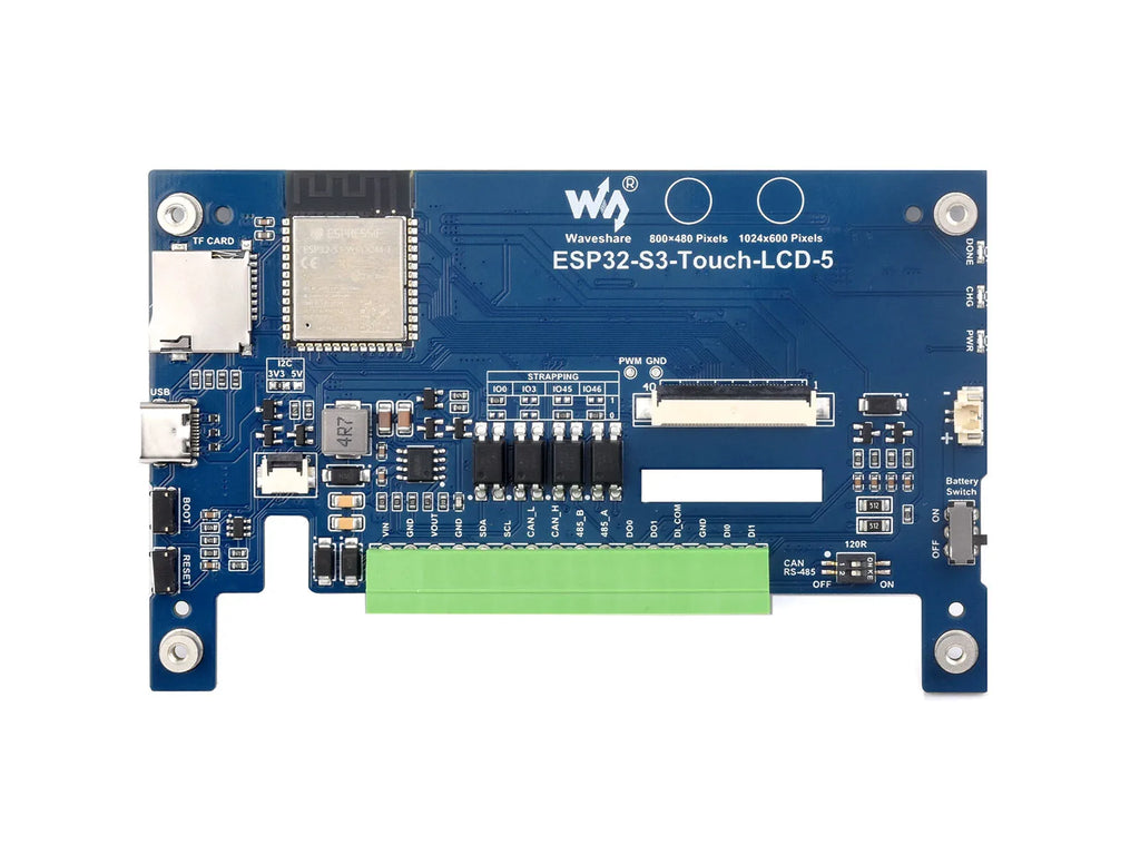 Waveshare ESP32-S3 5inch Capacitive Touch Display Development Board, 5-Point, 32-Bit LX7 Dual-Core Processor, ESP32 With Display