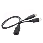 30cm USB 1/2 Type-C Female to Type-C Male Plus Micro USB Male Phone Charging Tablet Connection Cable