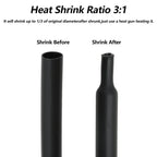 3:1 Black Dual Wall Heat Shrink Tube with Glue Dia.1.6mm - 50mm Polyolefin Insulated Wire Wrap Heat-shrinkable Sleeve For Cables