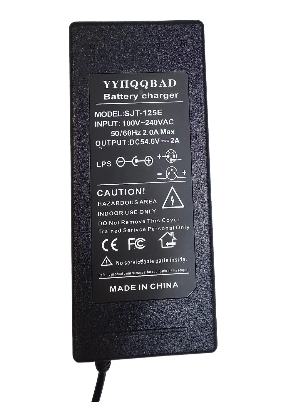 54.6V 2A Charger for 48V Li-ion Battery 13S 18650 Battery Pack DC5525 Connector
