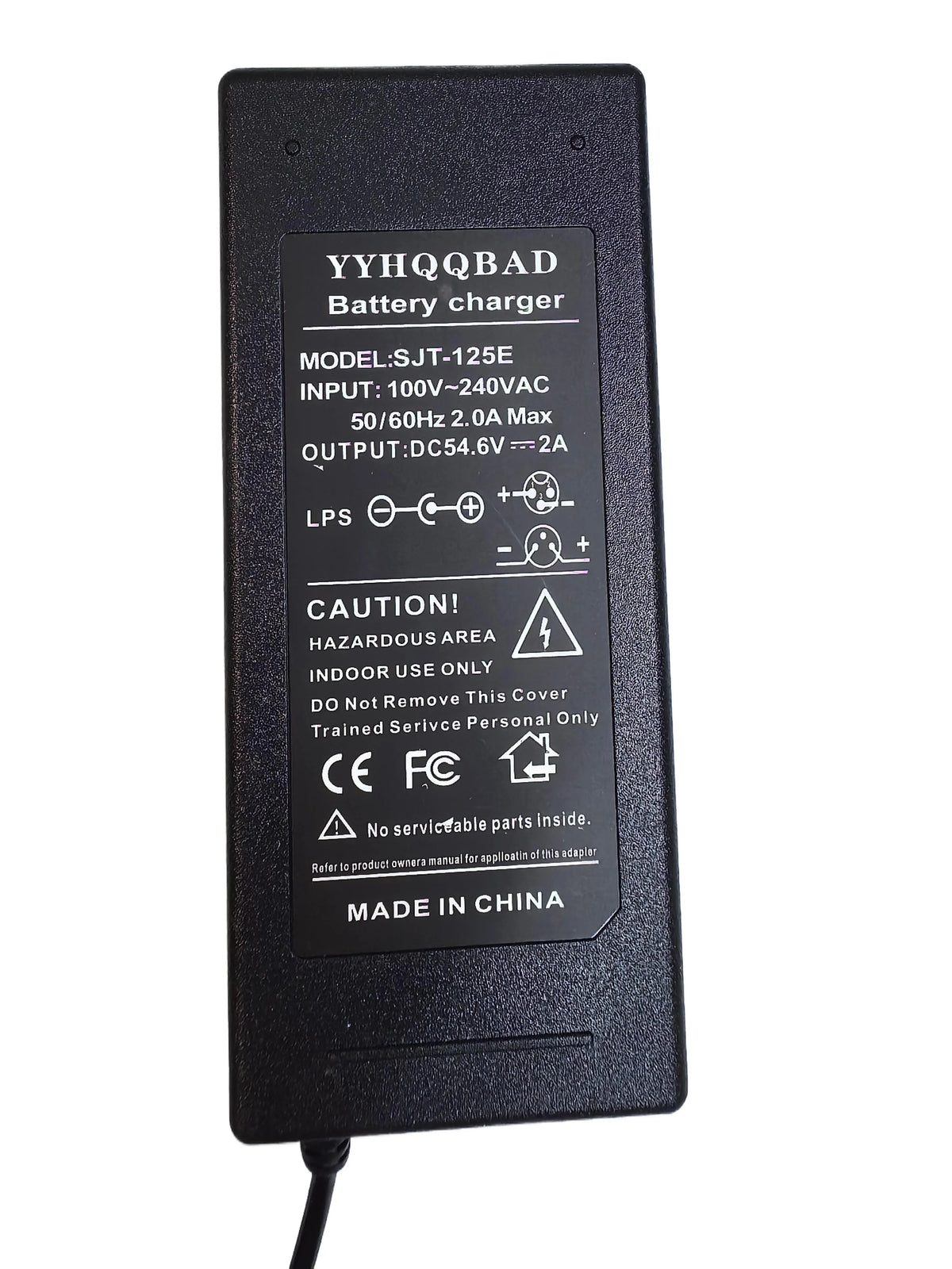 54.6V 2A Charger for 48V Li-ion Battery 13S 18650 Battery Pack DC5525 Connector