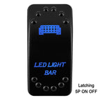 Waterproof Rocker Switch with Blue LED | 12V/24V Latching & Momentary (SPST/ DPDT) | for Marine, UTV, ATV, RZR, Automotive