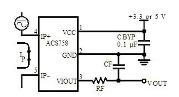 50A 100A Hall Current Sensor Module Linear Analog AC DC 3.3V-5V ACS758 ACS758LCB-050B 100B-PFF-T For Arduino RC Model Connector