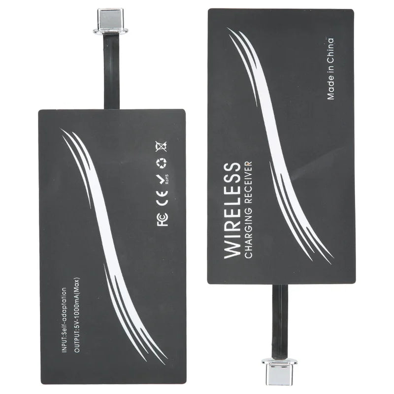 2PCS Universal Type‑C Wireless Charger Adapter Mobile Phone Sticker Charging Receiver