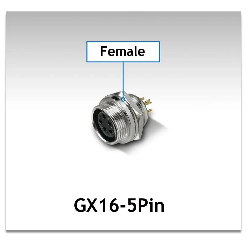 1Pcs Air Plug Copper Gold Plated 5Pins GX16 5 Pin Aviation Connector Male Plug Female Socket Reverse Mounted M16 Jack