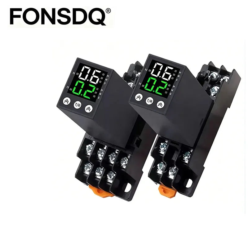 Dual Digital Timer Relay H3Y Cycle Time Control Power On Delay Timer DC12V DC24V AC220V 8Pin 14Pin with Socket Base