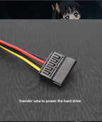 Graphics Card Hard Drive Cable GPU PCIE 8Pin Female To 1 2 3 4 SATA Hard Drive 18awg Power Supply Cable 12V To IDE Molex Cables
