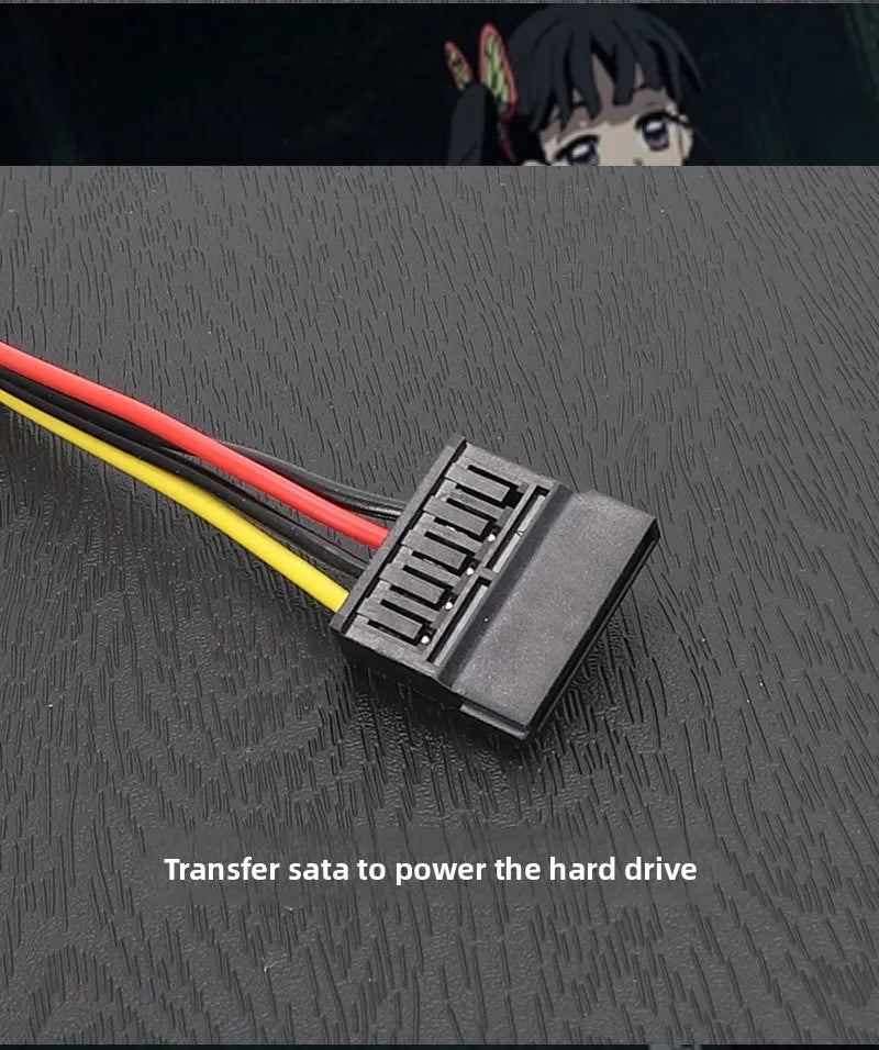 Graphics Card Hard Drive Cable GPU PCIE 8Pin Female To 1 2 3 4 SATA Hard Drive 18awg Power Supply Cable 12V To IDE Molex Cables