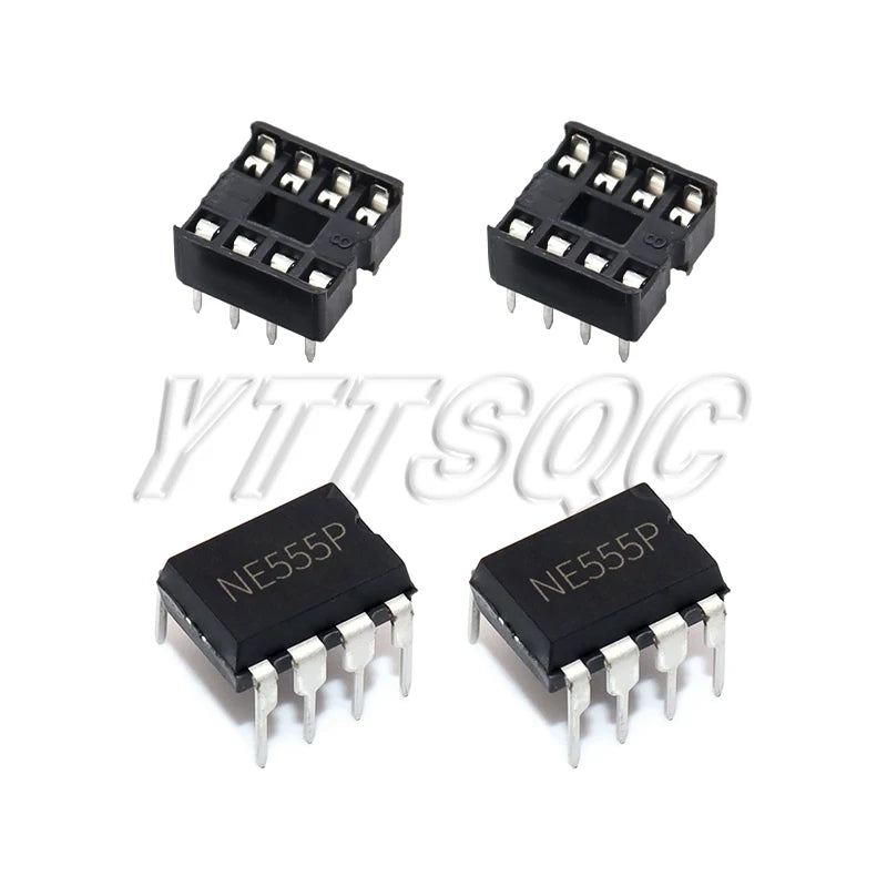 20Pcs (10 Each) NE555 NE555P IC 555 Timer Programming Oscillator Chip & 8 Pin DIP Sockets