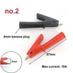 red+black 20/50A PVC Alligator Crocodile Clip Clamp Socket Plug Handle Test Cable Probe 4mm Banana Plug Electric Battery