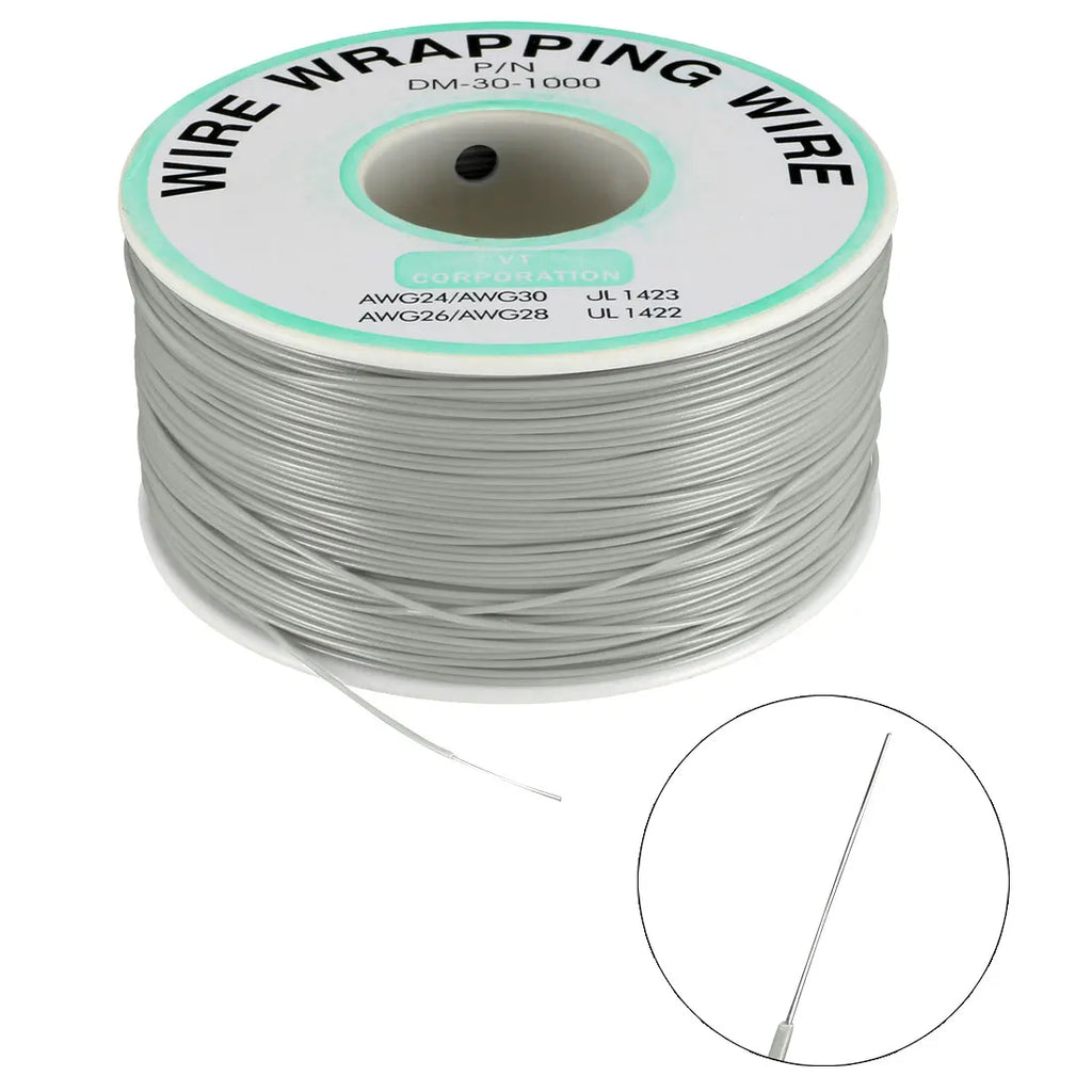 0.58mm Wire OD 200M 250M Electrical Wire Wrapping Wire Tin Plated Copper Wire PCB Solder Cable P/N DM-30-1000 30 AWG for Laptop