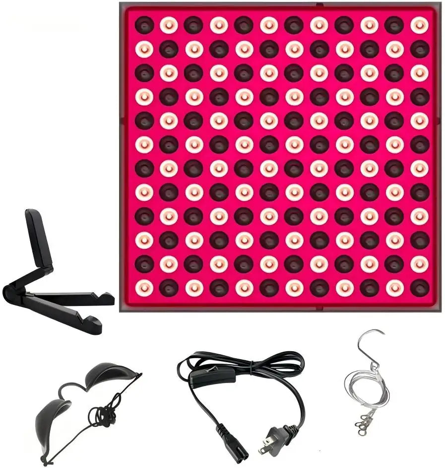45W Red Light Therapy Panel 660nm&850nm for Body Pain Relief Near Infrared Photon Beauty Instrument Home Use Device LED Light Therapy Lamp for Anti-Aging, Pain Relief, with Stand, Hooks and Sunglasses