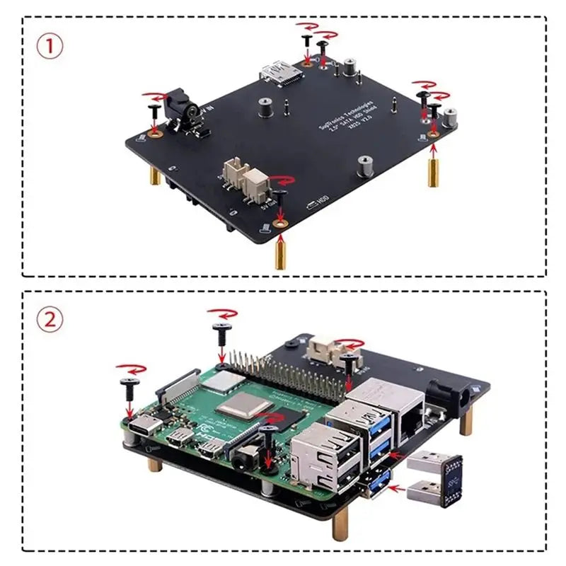doyou X825 V2.0 Storage Expansion Board for Raspberry Pi 4B X825 NAS 2.5-Inch SATA Hard Disk SSD Drive Expansion Board