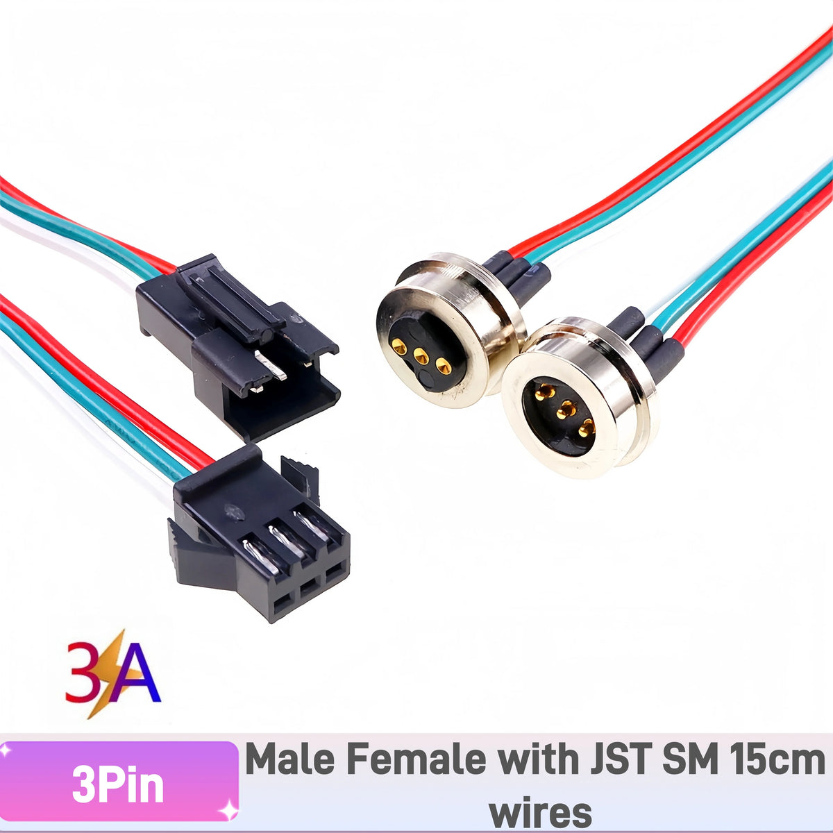 Magnetic Circular PogoPin Connector 2A Male Female Metal Spring Loaded 1/2/3/4/5/6 Pin DC Power Charger Wire JST SM Gold Plated