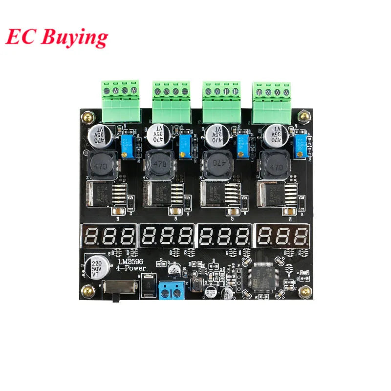 LM2596 Multi-channel Switching Power Supply Module 4-channel Digital Display DC-DC Adjustable Step-down Buck Output Power Board