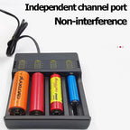 PHOMAX USB Charger 4 Slots Universal Smart Battery Charger Compatible with Multiple Sizes Including 18650 26650 18500 Batteries