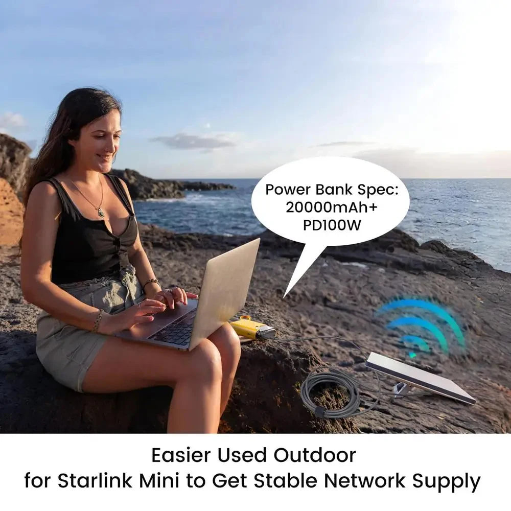 For Starlink Mini PD100W USB C Female to DC5521 Male Connector Charge Barrel Jack Power Adapter C to DC/D to D Power Adapter