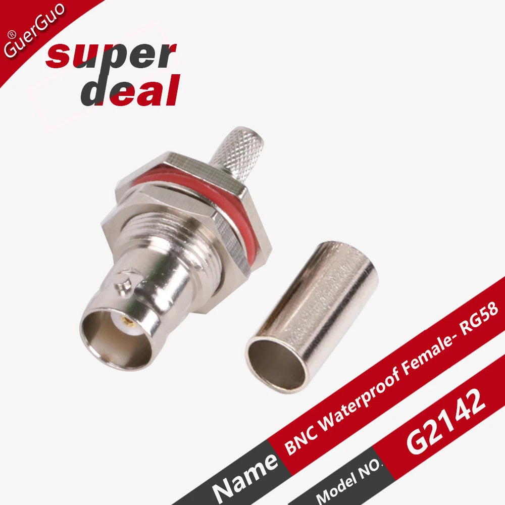 1PC BNC Waterproof Connector Solcering Crimp Adapter RG58 SYV 50-3 RG316 RG174 Cable RF Connector RF Coaxial connectors