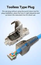 CAT8 STP RJ45 Connector CAT7 CAT6A Reusable Ethernet Termination modular Plug Shielded Modular Zinc alloy Field Termination Plug