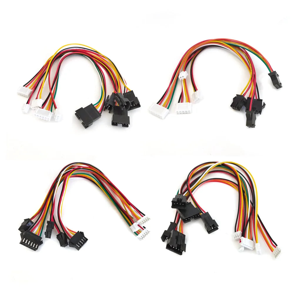 5PCS SM 2.54mm to PH2.0/XH2.54 Plug Socket 2P/3P/4P/5P/6P male Female Conversion Cable 20cm 26AWG Extension Cable