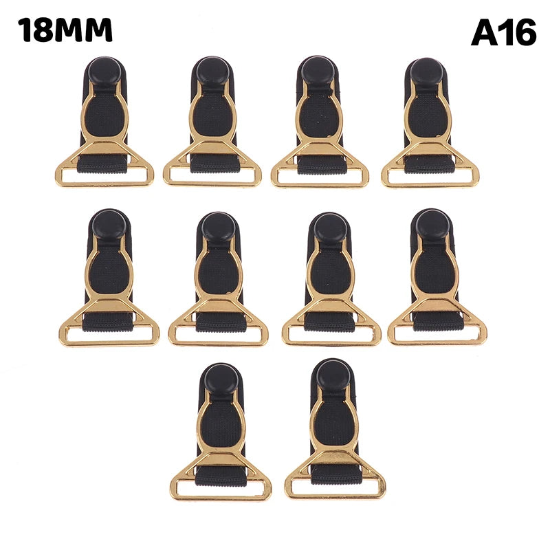 10Pcs 10/12/15/18MM Metal Adjust Buckle For Corset Leg Garter Belt Clip Hook Suspender Ends Buckles Hosiery Stocking Grips
