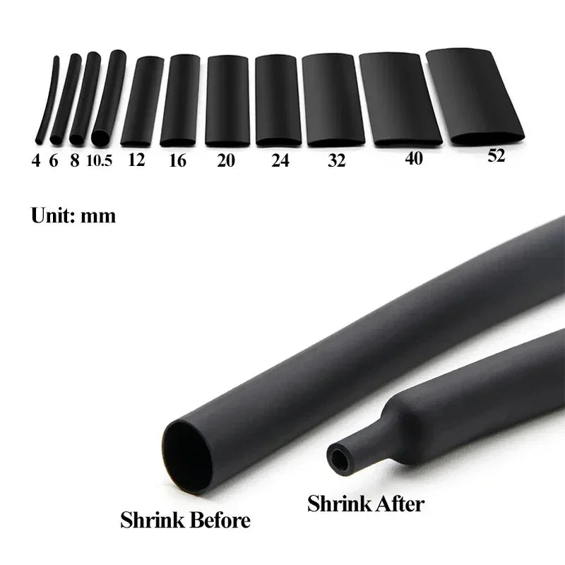1-5m 4:1 Heat Shrink Tube With Glue 4mm-52mm Waterproof Dual Wall Adhesive Lined Polyolefin Cable Insulation Sleeve Wire Repair