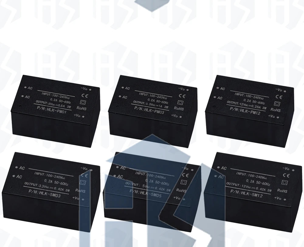 HLK‑PM01/PM03/PM12 Mini Isolated AC‑DC Power Supply Module 220V Input to 5V/3.3V/12V Output for Smart Home