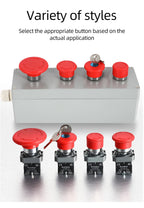 22mm Mushroom Emergency Stop Button Switch XB2-BS542 BS442 BS642 BS142 10A Key Emergency Stop Power Button Switch Starter Switch