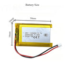 103450 3.7V 2000mAh Polymer Lithium Rechargeable Battery Jst PH 2.0mm 2pin Plug for Camera GPS Navigator MP5 Bluetooth Headset