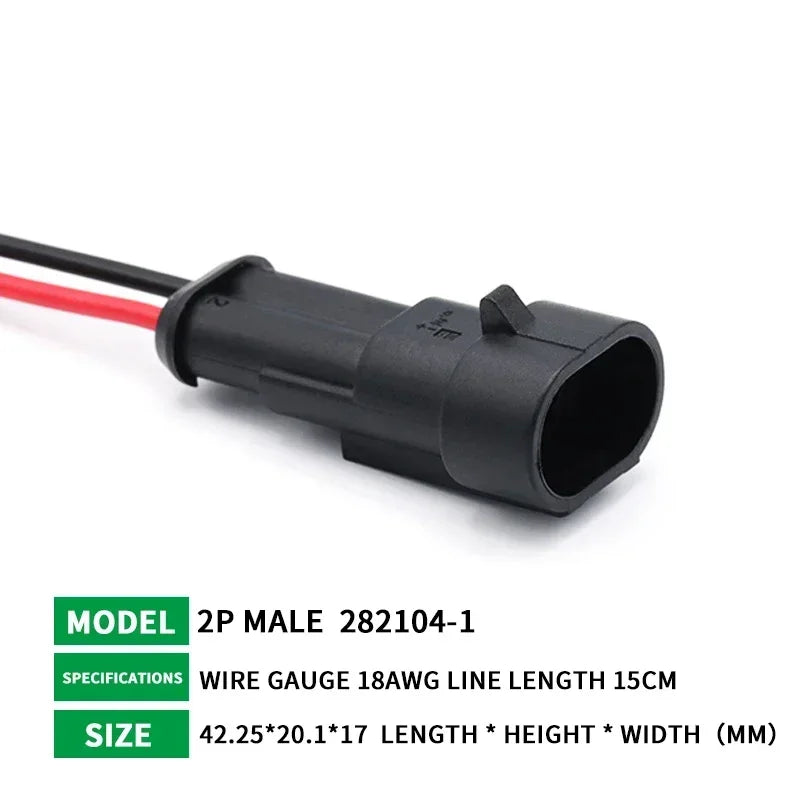 5/20/100 Sets 1/2/3/4/5/6 Pin Way Waterproof Electrical Wire Connector Plug 1.5mm Terminals 2Pin HID Plug Auto Xenon Lamp Plug