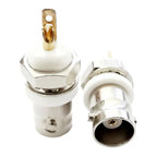 5PCS 50 Ohm White Insulated BNC Connector - Panel Mount Female Socket for CCTV, Video Test Equipment & RF Coaxial Adapter