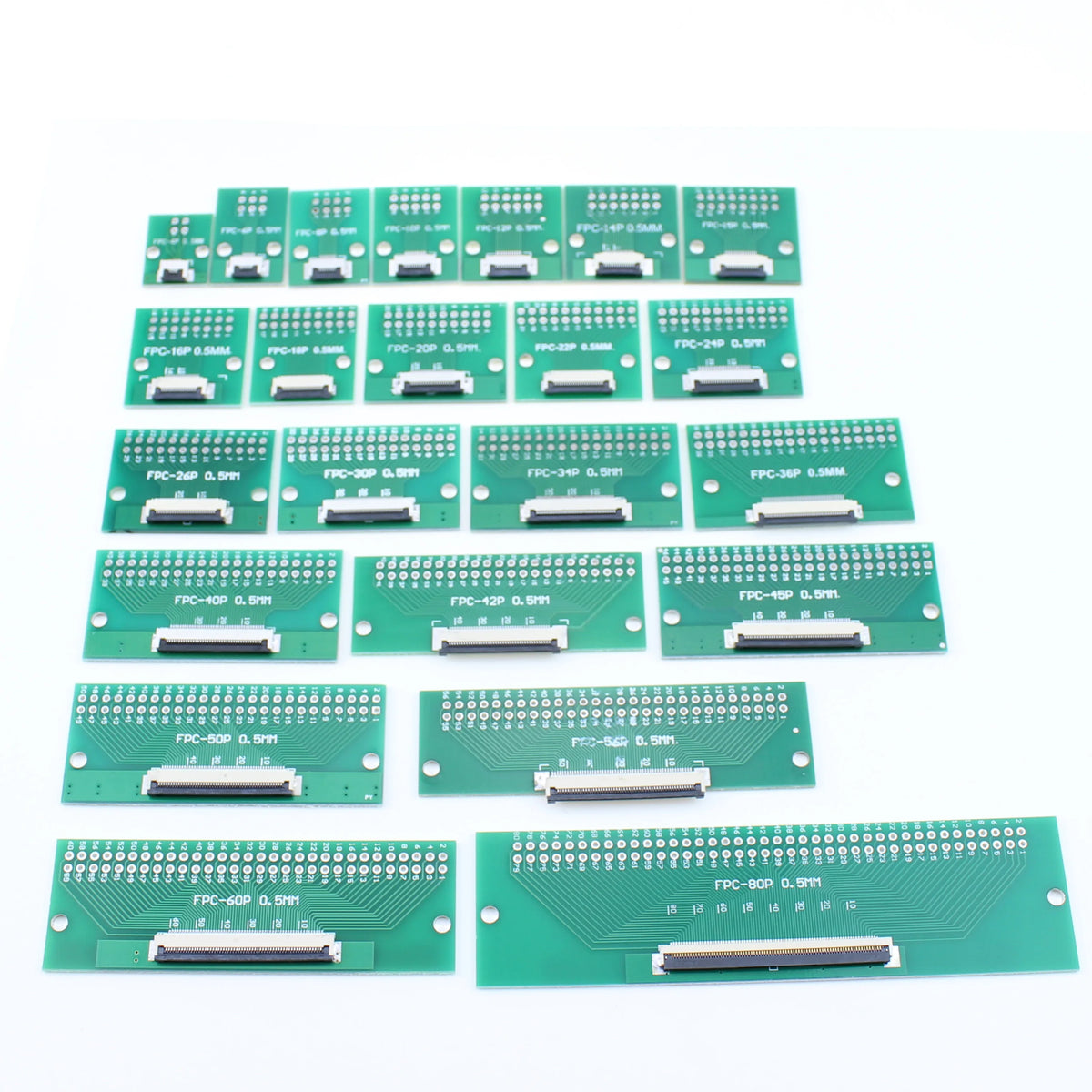 1pcs 4P 6P 8P 10P 12P 14P 15P 16P 18P 20P Test Board Adapter Double Rows Plate Connector 2.54mm 0.5mm Flip FPC Soft Flex Cable