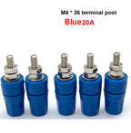 1PCS/5PCS M4X36 Pure Copper Terminal 4mm Banana Jack Socket 20A Binding Post Banana Plug Connector