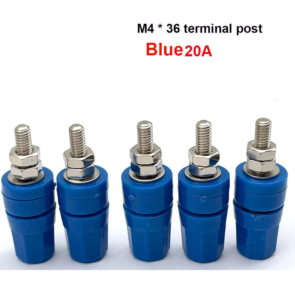 1PCS/5PCS M4X36 Pure Copper Terminal 4mm Banana Jack Socket 20A Binding Post Banana Plug Connector
