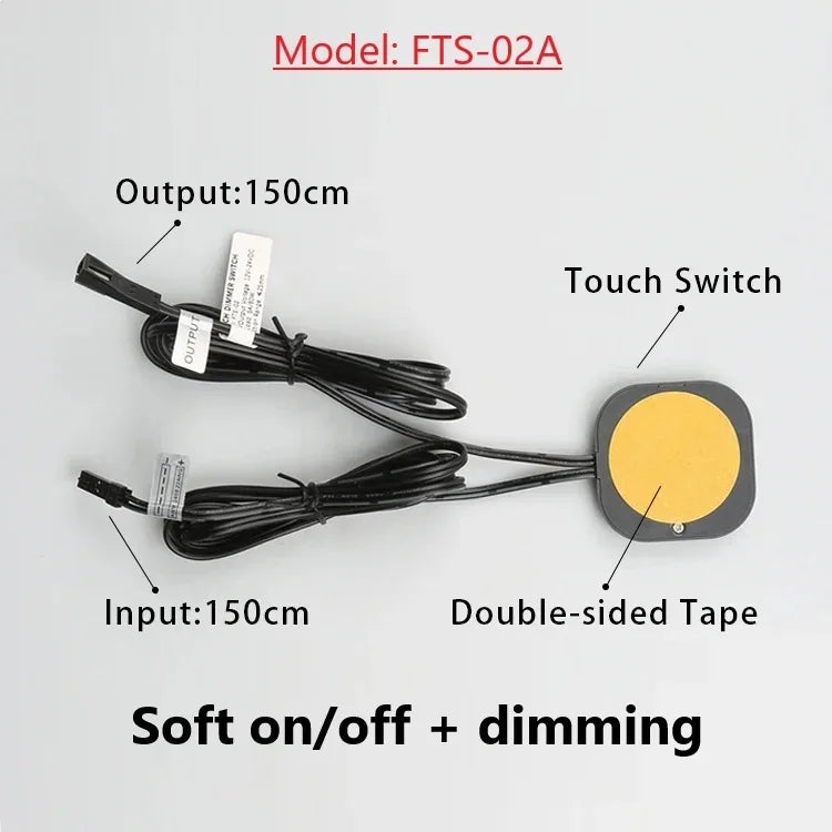 Ultra-thin Penetrating Wood, Marble, Ceramic, Touch-Sensitive Switch 12V 5A 60W LED Touch-Sensor with Stepless Dimming Function