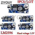 2/5PCS LM2596 LM2596S DC Buck Converter 3.0-40V To 1.5-35V Power Supply Step Down Module Fixed 3.3V,5.0V,12V DC to DC