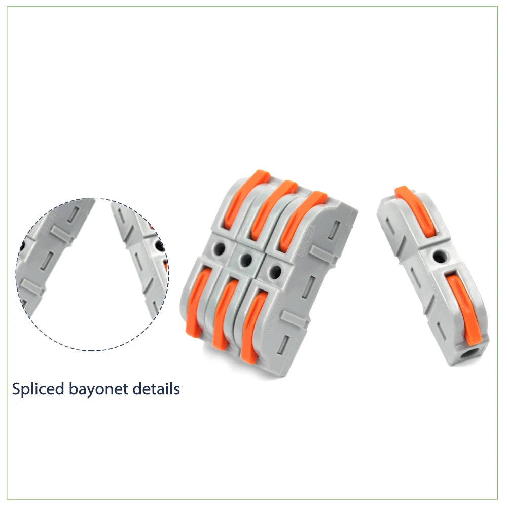 25/50/100PCS Lever Wire Connector 2 Pin 1 in 1 out Splicing Terminal Blocks Led Strip Lighting Home Electric Quick Connectors