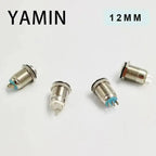 5pcs 12mm Metal Push Button Switch Self-locking Latching/Momentary Reset Waterproof High/Flat Round 2/3 pins Nickel plated brass