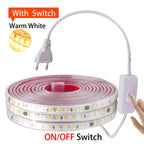 AC 220V 2835 LED Strip Light Waterproof IP67 120 LEDs Flexible Tape Lamp with IC Home Lighting White 0.5m 1m 2m 5m 10m 20m 50m