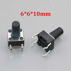 20/50/100pcs 6x6 PCB Momentary Mini Micro Tactile Tact Push Button 4-Pin Self-reset Switch 6*6*4.3/5/6/7/8/9/10/11/12/13/14/15mm