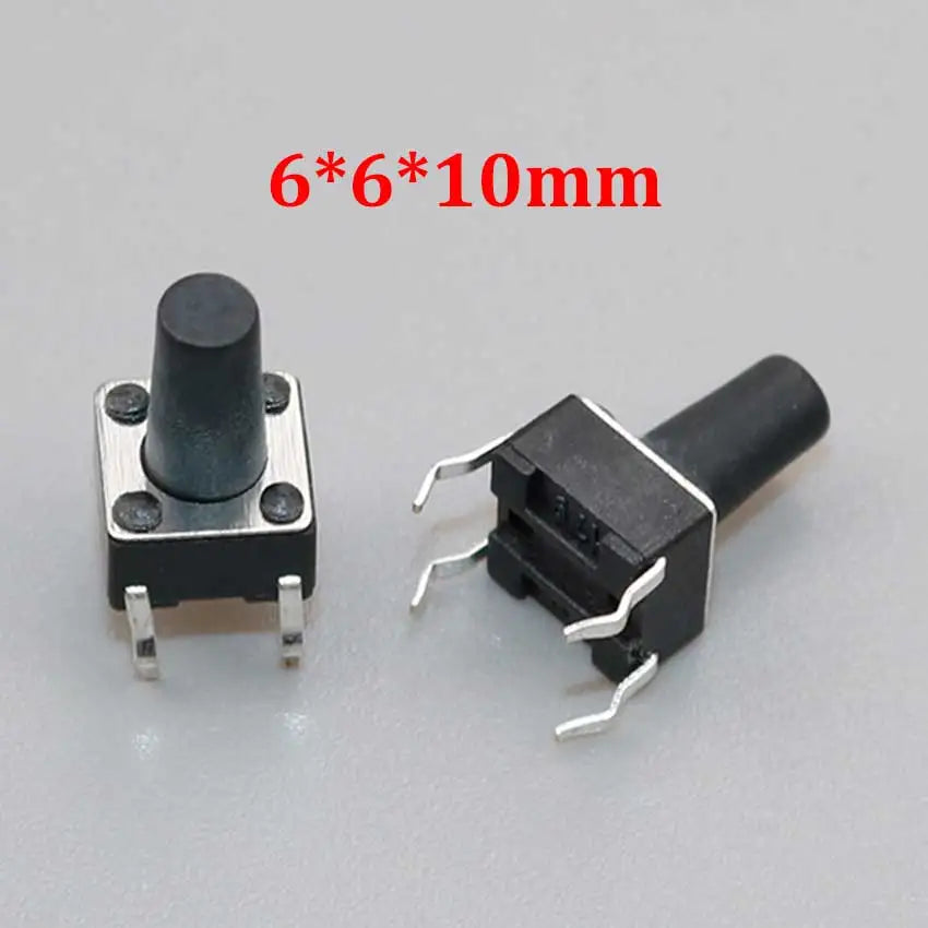20/50/100pcs 6x6 PCB Momentary Mini Micro Tactile Tact Push Button 4-Pin Self-reset Switch 6*6*4.3/5/6/7/8/9/10/11/12/13/14/15mm
