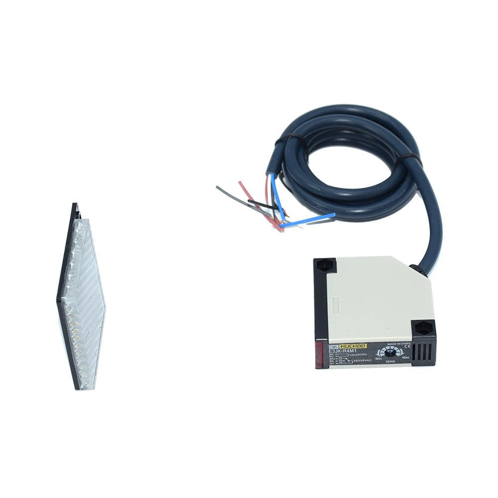 DC12-24V Square Reflex Light Barrier Sensor E3JK-R4M1 Reflective Photoelectric Switch
