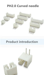 100pcs /LOT JST PH2.0 Straight/Curved Needle Connector 2Pin~16Pin Male Pin Header Right Angle 90°/180° 2.0mm Pitch