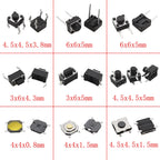 SMD Micro Tactile Push Button Switch Accessories Kit Car Remote Control Tablet Micro Momentary Key Touch Switch Assortment Set