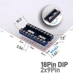 5/50 Pcs 2.54MM Pitch SMD DIP IC Socket Contact Clip Surface Mount Machined Receptacle 4 6 8 10 12 14 16 18 20 24 Pin Row 7.62mm