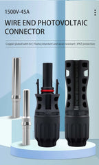 TOMZN 2 Sets of PV Solar Connectors 1000V 1500V 32A 45A Panel Branch PV Photovoltaic Wire/Board Terminal Box Inverter IP67 10LOT