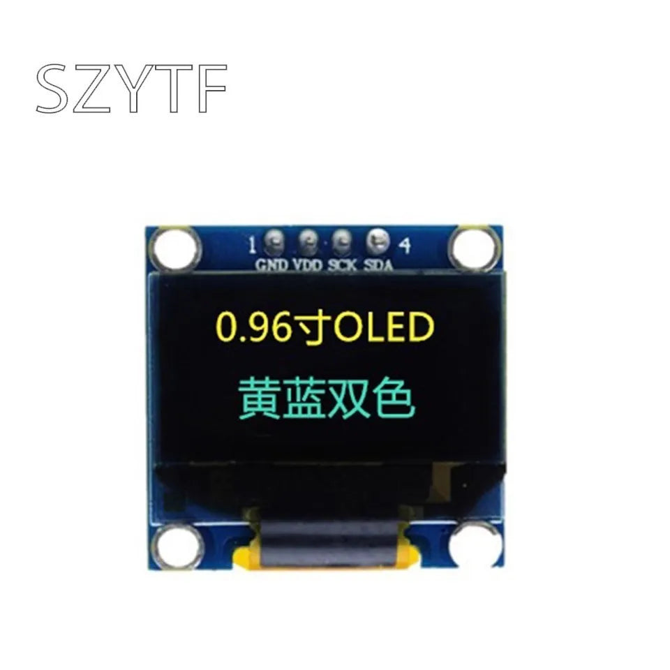 0.96 inch IIC Serial Yellow Blue White OLED Display Module 128X64 I2C SSD1306 12864 LCD GND VCC SCL SDA 0.96" for Arduino
